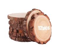 DAJAVE 12 Pcs Wood Slices for Crafts Large 18-20 cm Wooden Slices, Unfinished Log Slice Round Wooden Discs No Hole Wood Circles for Arts, DIY Crafts, Christmas, Wedding