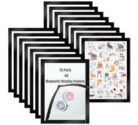 DAJAVE 15 Pcs A4 Magnetic Photo Frames, Magnetic Picture Frame A4 Peel and Stick Picture Frames Self Adhesive Magnetics Poster Frame Magnetics Display for License, Photos, Documents, Notices