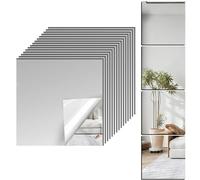 DAJAVE 15 Pcs Full Body Length Acrylic Mirror, 20x20cm Stick on Mirrors for Walls Self Adhesive Mirror Plastic Mirror Sheet for Home Gym Workout Hallway