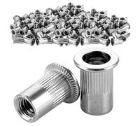 DAJAVE 150 Pieces Stainless Steel Blind Rivet Nuts M8 Rivet Nuts Flat Head Thread Inserts Heavy Duty Countersunk Rivet Nuts for Metal and Plastic Plates