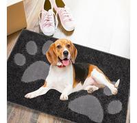 DAJAVE 2 Pcs Dirt Trapper Door Mat 50x80cm Door Mats Indoor, Non Slip Doormats Washable Muddy Mat for Front Doors, Entryway, Bathroom, Kitchen (Black)