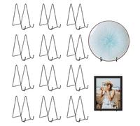 DAJAVE 20 Pack Plate Stands for Display 8 Inch Plate Holders Display Stands, Black Picture Frame Stand Metal Frame Holder Stands for Book, Easel, Decorative Plate,Plaque Dish,Tabletop Art