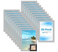 DAJAVE 20 Pcs A4 Magnetic Frame, Self Adhesive Magnetic Picture Frame A4 Magnetics Photo Frames Silver Magnetics Photo Frames for License, Photos, Documents, Notices