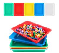 DAJAVE 20 Pcs Plastic Trays Art Activity tray 28x21x3cm Multicolor Serving Tray 5 Colors Deep Plastic Activity Trays Play Trays for School Home Art and Crafts, DIY Projects