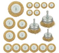 DAJAVE 20 Pcs Wire Brush Set for Drill - 1/4 Inch Shank Wheel Cup Brush Attachment for Rust Removal, Paint Removal, Polishing, Deburring