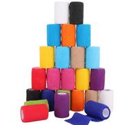 DAJAVE 24 Pcs Self Adhesive Bandage Tapes 7.5cm x 4.5M Self Adherent Cohesive Bandages 12 Colors Elastic Bandage for Sports Wrist Ankle Sprains, Vet Wrap for Horses Dogs Pet