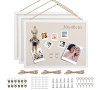 DAJAVE 3 Pcs Cork Board, 30 x 40 cm Cork Boards with Linen Pin Boards for Walls Small Notice Boards Pinboard Corkboard Vision Board for Home, Office, School