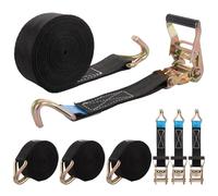 DAJAVE 4 Sets 4x2000KG Ratchet Straps 38mm x 6M Heavy Duty Ratchet Straps with Hooks Tie Down Strap Adjustable Tensioning Belts Lashing Strap for Cargo, Motorcycles, Car, Trailer