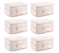DAJAVE 6 Pack Ultra Space Saving Self Compression Organiser Bags, 36x26x20cm Compression Storage Bags Travel Packing Cubes Storage Organizer Bag for Blanket, Clothing, Bedding