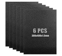 DAJAVE 6 Pcs ABS Plastic Sheet, 300x400x1.5mm Black Hard Plastic Sheet Plastics Board Rigid Moldable Panel with Different Surfaces, Black Plastics Board for DIY Crafts, Projects, Home Decor
