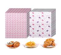 DAJAVE 600 Pcs Greaseproof Paper Sheets for Food, Wax Paper Sheets Sandwich Wrapping Papers Chip Papers Sheet for Hamburgers Cake Fries - Two Styles