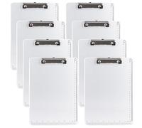 DAJAVE 8 Pcs Clipboard A4 Clip Board, Metal Clipboard A4 Clipboards Aluminum Clipboards with Low Profile Clip and Hanging Hole for Office Work Restaurant