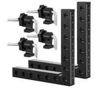 DAJAVE 90 Degree Corner Clamps for Woodwork, 14 x 14cm Right Angle Clamps 90 Degree Positioning Squares Aluminum Alloy Right Angle Clamp for Picture Frames Cabinet Drawers (2 Pack)