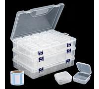 DAJAVE Bead Organizer Box, 135Pcs Small Bead Organizers and Storage Plastic Cases, Clear Plastic Bead Holder Organizer with Hinged Lid for Beads, Jewelry, Earrings, Rings, Crafts, Small Parts Storage