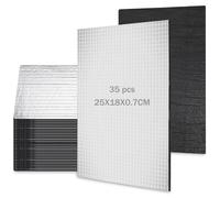 DAJAVE Insulation Mat Car 25 x 18 cm 35 Pieces 0.7 m² Premium Insulation Mat Acoustic Mat Self-Adhesive Car Caravan Sound Insulation Mat Foam Roll Mat Roll Thermal Insulation Mat Insulation Mat