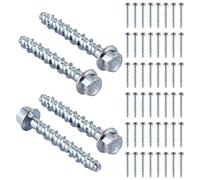 DAJAVE Pack of 50 Concrete Screws Hex Head M6 x 50, 50 Pieces Concrete Screws Galvanised with Washer for Masonry, Concrete, Architecture, Industry