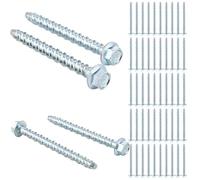 DAJAVE Pack of 50 Concrete Screws Hexagonal Head M8 x 100 Concrete Screws without Dowels, Concrete Screw Galvanised with Washer for Masonry, Concrete, Architecture, Industry