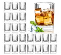 DAJAVE Shot Glasses Set of 24, 2oz/60ml Shot Glasses with Heavy Base Mini Shot Glass Small Glass for Spirits, Cocktail, Whisky, Liquor, Espresso, Bar, Party