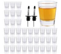 DAJAVE Shot Glasses Set of 36, 1.5oz/47ml Shot Glasses with Heavy Base Mini Shot Glass Small Glass for Spirits, Cocktail, Whisky, Liquor, Espresso, Bar, Party - with Speed Pourers