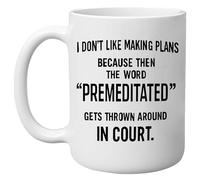 DAJDC I Don't Like Making Plans Boss Employee Funny Novelty Coffee Mug Cup Sarcastic Gift for Work Office 11 Oz, White Gag Gift (Court)