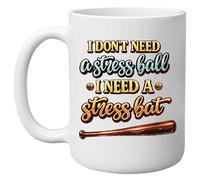 DAJDC I Don't Need A Stress Ball Boss Employee Funny Novelty Coffee Mug Cup Sarcastic Gift for Work Office 11 Oz, White Gag Gift (Stress Ball)