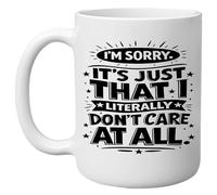 DAJDC I'm Sorry I Don't Care Boss Employee Funny Novelty Coffee Mug Cup Sarcastic Gift for Work Office 11 Oz, White Gag Gift (Sorry)
