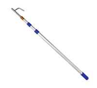 DAJIAYIQI Stainless Steel Pool Rescue Pole, Telescopic Life-Saving Pole with Safety Hook, Marine Salvage Safety Pole for Small Vessels Docking and Departing(2m)
