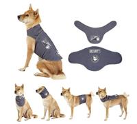 DAJIDALI Customizable Dog Shirts: Dog Anxiety Jacket - Thunder Calming Shirt, Surgery Recovery Suit, Quiet Ear Muffs, Scarf, Belly Strap, Backpack All-in-One Pet Apparel Dark Gray S
