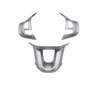 DaJiKan Steering Wheel Cover Button Trim Stickers Logo Emblem Badge Chrome Decoration Accessories For Peugeot 2008 208 GTI 2014-2018 DaJiKan (Color Name : Matte Silver)