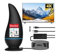 DAJILI 2025 Indoor TV Aerial, Freeview Antenna with Signal Booster, Magnetic Base, Portable Digital Aerial 4K 1080P Long Range Reception for All TVs and Digital Receivers