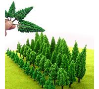 DAJILI 50 Pieces Mixed Model Trees, 1.38-2.56 inch(3.5-6.5 cm) Miniature Landscape Trees, Landscape Model Diorama Trees Mixed, Miniature Trees, Ho Scale Trees for DIY Train Railways Scenery Landscape