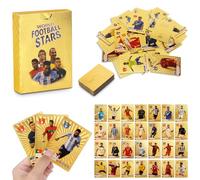 DAJILI Football Star Cards, 55Pcs Football Cards 2025 Premier League, Gold Foil Top Footballs Card, Birthday Gift