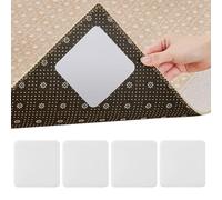DAJILI Rug Pads Grippers, Rug Grippers for Laminate Floors, Non Slip Washable Grippers, Vacuum Tech Gripper, Anti Curling Rug Pads Keep Rugs Mats Securely in Place, Vacuum-Friendly, 10 x 10 cm 4PCS