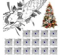 DAJING 16 Pcs Silver Christmas Ceiling Decorations,Foil Christmas Decorations,vintage christmas decorations,Foil Garland Festive Hanging Decorations for Xmas New Year Party (3M)