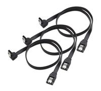 DAJING 3-Pack 90 Degree Right Angle SATA III 6.0 Gbps Cables (SATA Cable, Hard Drive Cable, SATA Cables, SATA Power Cable, SATA Cable SSD) - Black