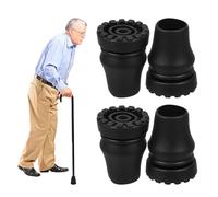 DAJING 4-Pack Rubber Cane Rubber end (Black, 48 * 36mm)