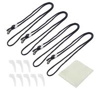 DAJING 4 Pcs Glasses Chain with 1 Microfibre Cleaning Cloth, Adjustable Eyeglass Cords Chain, Eyeglasses Cord, Sunglass Straps, Glasses Strap，Spectacles Straps Lanyard Eyewear Strap for Men & Women.