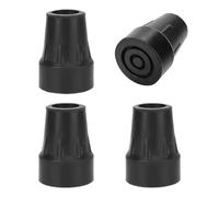 DAJING 4X 18/19mm (3/4") Walking Stick Rubber Ends | Durable Black Ferrules for Walking Sticks & Crutches (Black Round Bottom, 60 * 45mm)