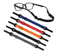 DAJING 5 colors adjustable eyeglass straps, universal eyeglass strap with silicone sunglasses chain, colored elastic eyeglass anti slip (Blue Orange Black Red Grey)