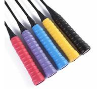 DAJING 5-Pack Anti-Slip PU Overgrip for Tennis, Badminton, Squash Rackets - Perforated, Super Absorbent, Durable, Multi-Color (Black, Red, Yellow, Purple, Blue)
