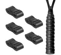 DAJING black PU racket grip 5-piece set tennis/badminton/squash racket outer grip anti slip perforated super absorbent grip PU+EVA material anti slip breathable