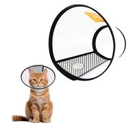 DAJING Cat Cone - Lightweight Plastic Elizabethan Collar for Cats, Mini Dogs, and Rabbits | Prevent Licking and Biting | Soft and Comfortable | Suitable for Recovery and Grooming (M, Black)