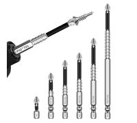 DAJING High Magnetic Screwdriver Drill Bit Set - 6PCS Anti-Slip Magnetic Drill Bits for Impact Driver, Durable and Precision Screwdriver Bits Kit (25mm, 50mm, 65mm, 70mm, 90mm, 150mm)