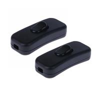 DAJING In Line Switch for Lamps - 2 PCS Black Low Profile Inline Cord Switch, 6A/250V, Easy Installation, Compatible with 2 Core & 3 Core Lighting Cables