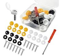 DAJING Number Plates, Number Plate Screw Caps, Car Number Plates, Registration Plates, Number Plate Screws - All-in-One Fixing Kit (25, white black yellow, 13mm)