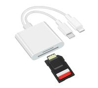 DAJING SD Card Reader for iPhone iPad, USB C SD Card Reader with Dual Slot for MicroSD/SD, Type C OTG Adapter, Camera Card Viewer Memory Card Reader