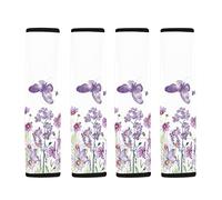 Dajingkj 4 Pack Seat Belt Covers for Cars for Women Men Purple Butterfly and Flowers Universal Accessories for SUV Trucks Minivan Shoulder Bags Strap Car Seat Belt Pads for Adults