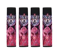 Dajingkj 4 Pack Seat Belt Covers for Cars for Women Men Wolf Dream Catcher Universal Accessories for SUV Trucks Minivan Shoulder Bags Strap Car Seat Belt Pads for Adults