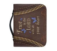 Dajingkj Bible Bag, Women's Blue Butterfly, XL, Nature/Butterfly Pattern, Easy-Carry Handle, Smooth Zip Closure, Premium PU Leather, Unisex-Adults, Religious Individuals, Bible Bag