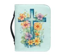 Dajingkj Bible Cover With Zipper Large Leather Personalized Bible Bag Women Men Bag Bible Book Church Handbags, Medium